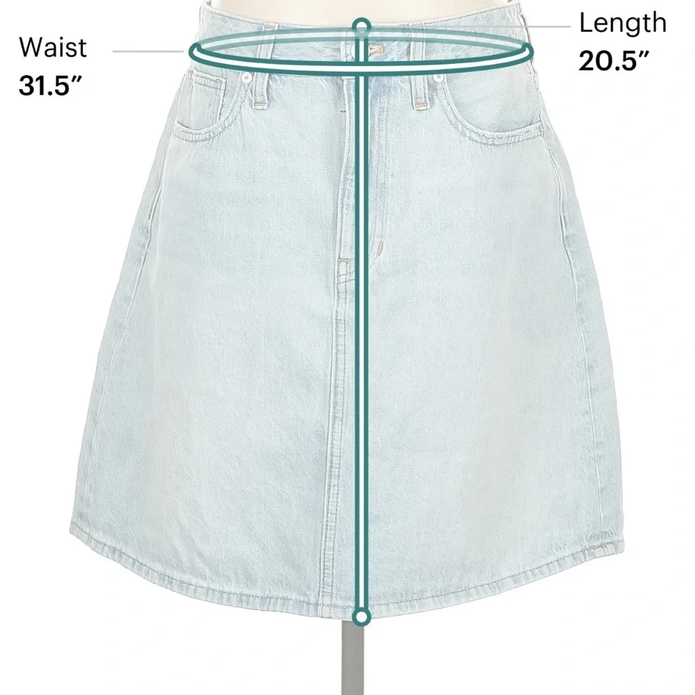 Madewell Light Blue A-Line Denim Skirt NWOT - Picture 5 of 5
